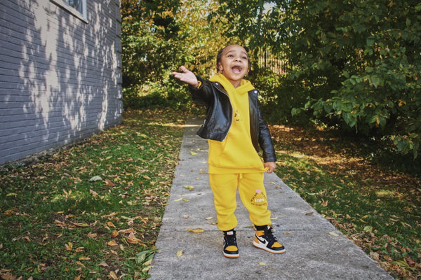 Kids Unisex Heavy Blended Yellow Sweatsuits